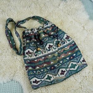 VTG Tapestry Cross Body Messenger Bag Carpet Fabric Boho Purse Hippie Festival